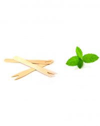 Wooden french fry fork small