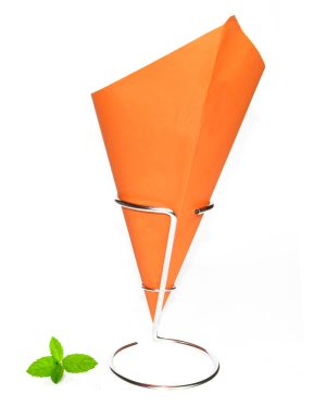 Frietzak Oranje, papier puntzak oranje van vetvrij papier