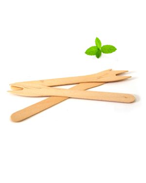 Wooden french fry forks, 12,1 cm, 50 pcs