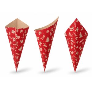 French Fry Cone Christmas BIO Brown Paper 40 cones