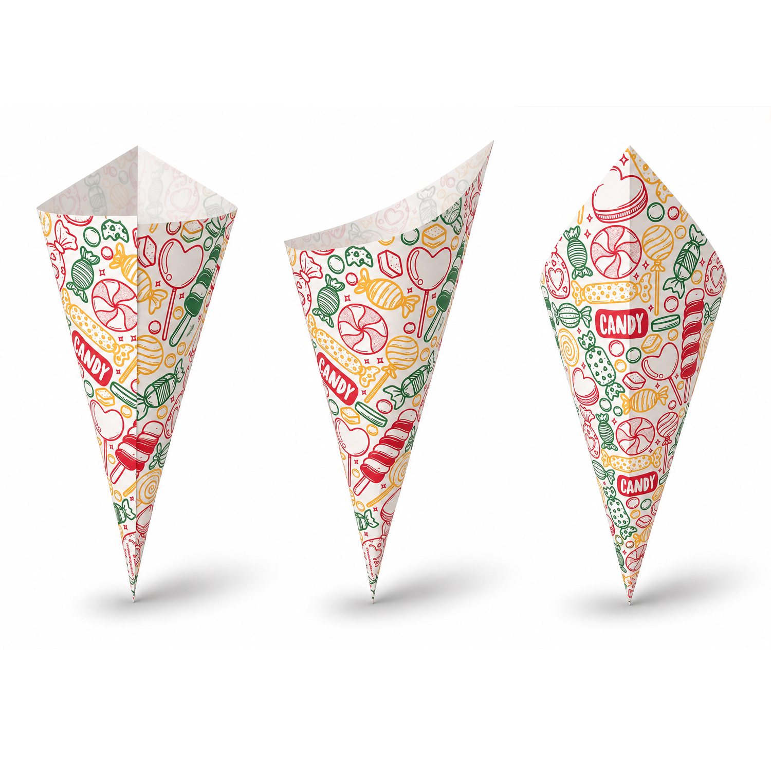 French Fry Cone Candy Print 40 cones